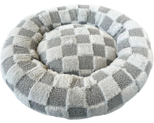Panier rembourré pour animaux de compagnie avec motif à carreaux