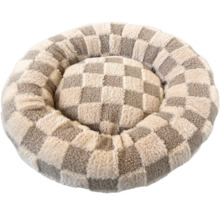 Panier rond pour chien à motif damier
