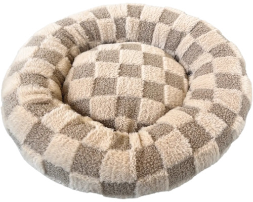Panier rond pour chien à motif damier