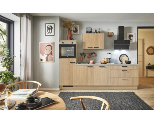 Cuisine complète PICCANTE Plus sans appareils Casual 280 cm chêne aviva mat prémontée variante gauche 4067368018685