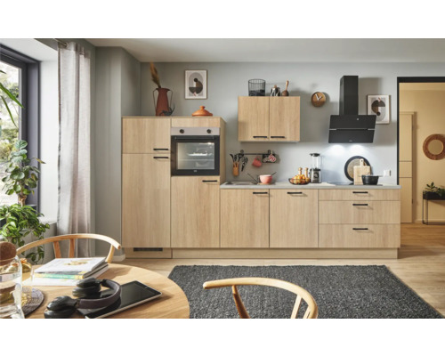 Cuisine complète PICCANTE Plus sans appareils Casual 320 cm chêne aviva mat prémontée variante droite 4067368019101