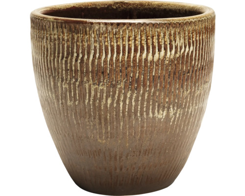 Keramik Pflanzgefäß mit vertikalen Rillen