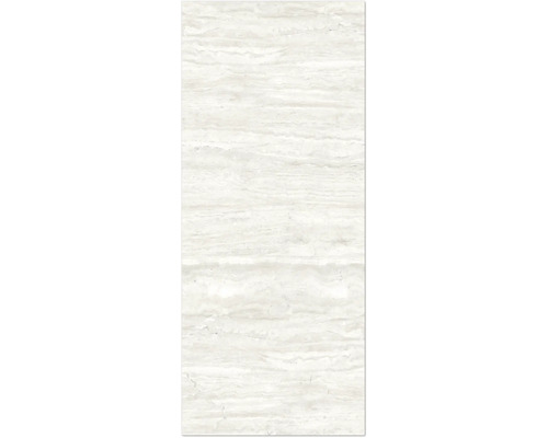 Panneau en plastique élément aspect 3D Romano Bianco Brilliant joint invisible 2600 x 375 x 8 mm Carreau en grès cérame clair avec aspect pierre