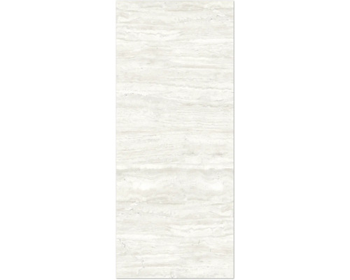 Panneau en plastique élément aspect 3D Romano Bianco mat joint invisible 2600 x 375 x 8 mm Motif de carreaux avec veinure horizontale