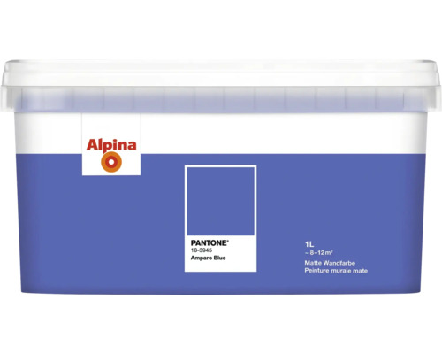 Seau de peinture murale mate Alpina Amparo Blue, 1 litre
