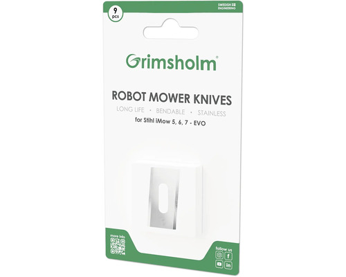 Lames de robot tondeuse Grimsholm, 9 pièces, adaptées aux modèles Stihl iMow 5, 6, 7 - EVO