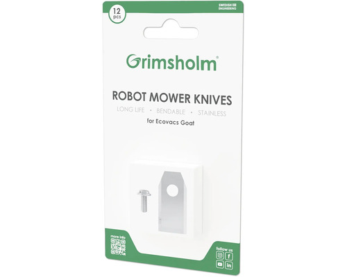 Lames de robot tondeuse Grimsholm, 12 pièces, pour Ecovacs Goat