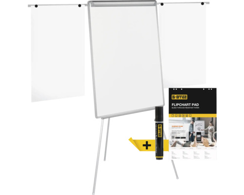 Tableau de conférence avec bloc, stylo et papier pour présentations