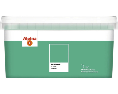 Peinture murale Alpina Pantone 17-5641 emerald 1 l Peinture murale Alpina, Émeraude, 1 litre, finition mate