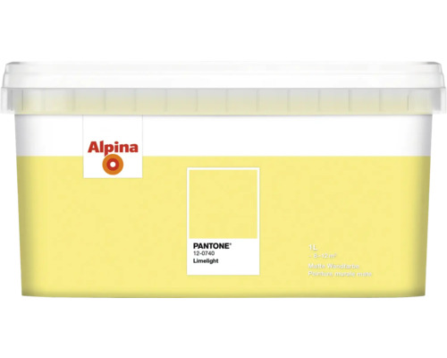 Peinture murale Alpina Pantone 12-0740 limelight 1 l Alpina peinture murale Limelight, un litre, finition mate