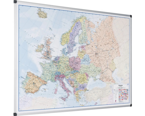 Europakarte mit Rahmen für die Wandmontage