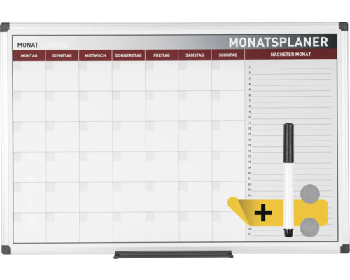Monatsplaner mit Stift und Magneten