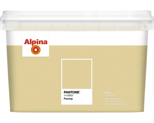 Peinture murale Alpina Pantone 14-0925 parsnip 2,5 l Peinture murale Alpina en seau, couleur panais, 2,5 litres