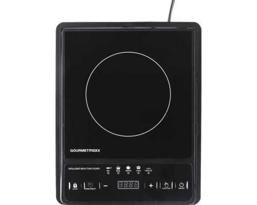 Plaque de cuisson simple Gourmet 28 x 35 cm 1 plaque de cuisson Single-Induktionskochfeld Digital-Display 1500W schwarz Plaque à induction Gourmetmaxx