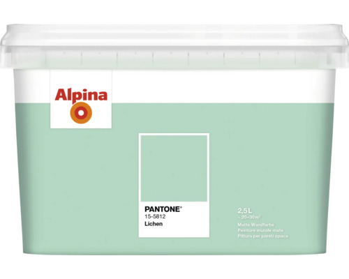 Peinture murale Alpina Pantone 15-5812 lichen 2,5 l Peinture murale Alpina en pot, couleur Lichen, 2,5 litres