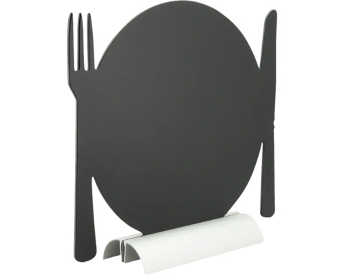 Présentoir de table en forme d''assiette, couteau et fourchette