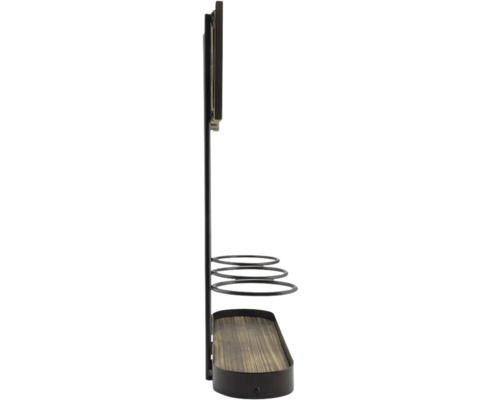 Étagère à vin avec trois supports à bouteilles et étagère de rangement