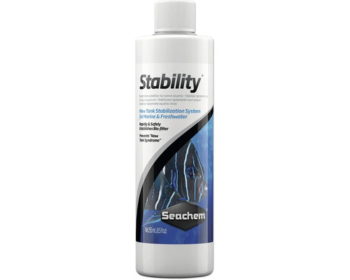 Bakterienstarter Seachem Stability 250 ml etabliert schnell und sicher biologische Filter-Bakterien, für Süßwasser und Salzwasser Seachem Stability Wasseraufbereiter für Meer- und Süßwasser, 250 ml