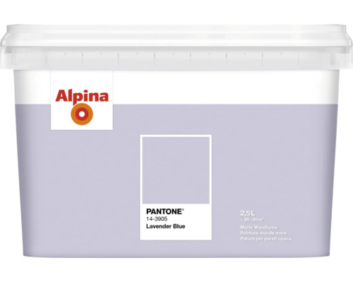 Alpina Wandfarbe im Eimer, Farbton Lavender Blue, Inhalt 2,5 Liter