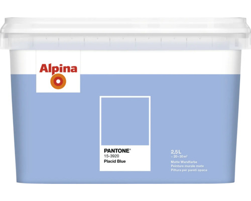 Peinture murale Alpina Pantone 15-3920 placid blue 2,5 l Peinture murale Alpina Placid Blue, seau de 2,5 litres