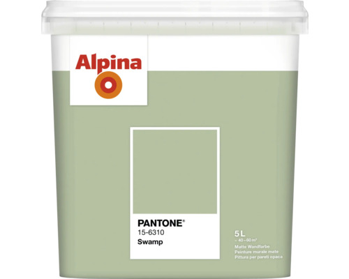Peinture murale Alpina Pantone 15-6310 swamp 5 l Peinture murale Alpina, récipient de 5 litres