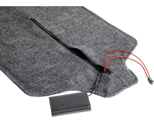Textile Heizdecke mit Reißverschluss und Akku