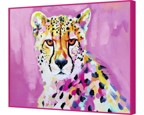 Peinture d''un guépard avec cadre