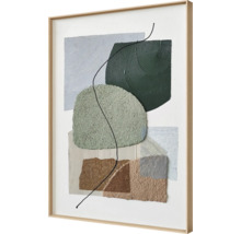 Tableau mural abstrait avec cadre en bois
