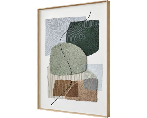 Tableau mural abstrait avec cadre en bois