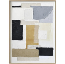 Abstraktes Wandbild mit geometrischen Formen und Texturen