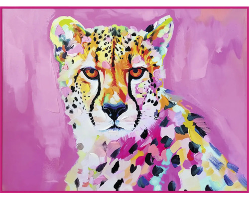 Image peinte d''un guépard dans un cadre