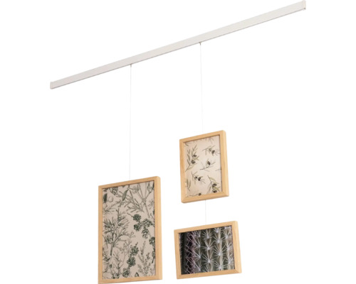 Flexible Fotowand Set naturel eiche weiß 95 cm 3 Fotos 2x 13x18 cm 1x 20x30 cm