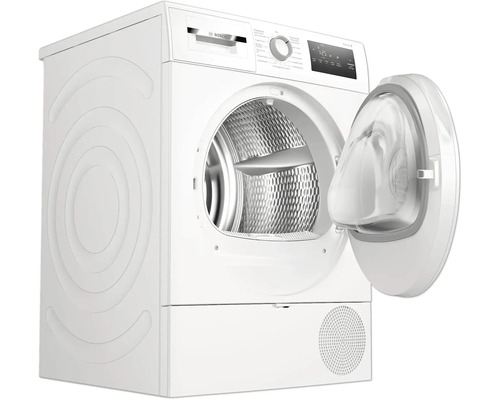 Sèche-linge pompe à chaleur Bosch avec porte ouverte.