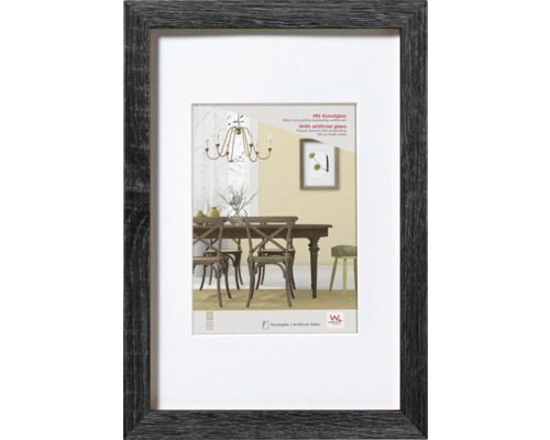 Bilderrahmen Holz Fiorito Kunstglas dunkelgrau 50x70 cm
