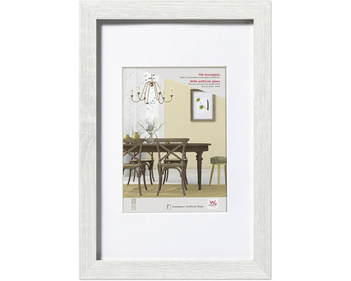 Bilderrahmen Holz Fiorito Kunstglas weiß 50x70 cm