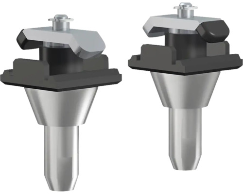 Deux supports de tuiles métalliques