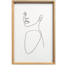 Gerahmtes Bild mit Frauengesicht im minimalistischen Stil