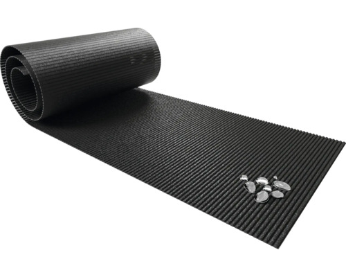 Tapis strié noir en caoutchouc avec des gouttes d''eau