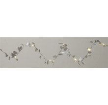 Dekorative Lichterkette mit silberfarbenen Blättern und warmweissem Licht