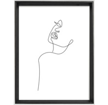 Gerahmtes Wandbild mit einer Strichzeichnung eines Frauenprofils