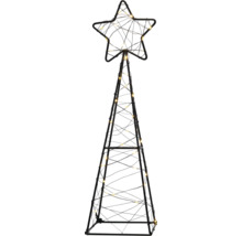 Décoration sapin de Noël en métal avec étoile et éclairage