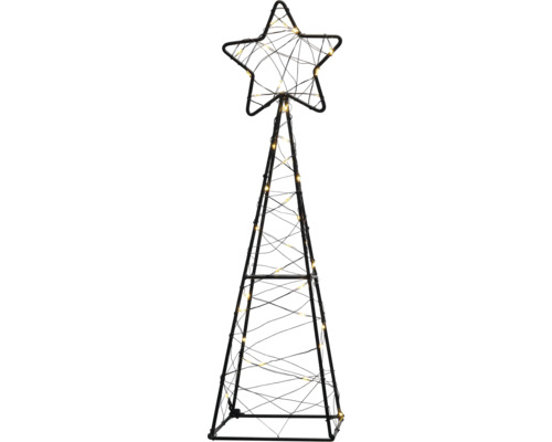 Figurine lumineuse LED Lafiora métal arbre/étoile 40 LED couleur d'éclairage blanc chaud sur batterie avec minuterie 6 heures Décoration sapin de Noël en métal avec étoile et éclairage