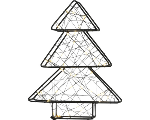 Figurine lumineuse LED Lafiora métal arbre 40 LED couleur d'éclairage blanc chaud sur batterie avec minuterie 6 heures Sapin de Noël décoratif en métal avec éclairage