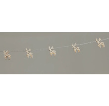 Guirlande lumineuse décorative avec figurines de rennes en bois