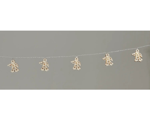 Guirlande lumineuse Lafiora ange bois 1,35 m 10 LED couleur d'éclairage blanc chaud avec minuterie 6 heures Guirlande lumineuse avec motifs d''anges pour la décoration de Noël