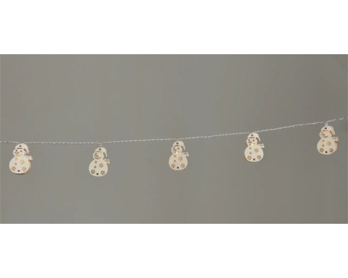 Guirlande lumineuse Lafiora maison bonhomme de neige 1,35 m 10 LED couleur d'éclairage blanc chaud avec minuterie 6 heures Guirlande lumineuse avec motifs de bonhommes de neige pour la décoration de Noël
