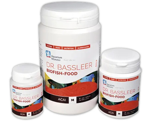 Nourriture pour poissons d'aquarium Aquarium Münster Dr. Bassleer Biofish Food Acai M 150 g, ⌀ 0,5 - 0,8 mm Trois boîtes de nourriture pour poissons Dr. Bassleer Biofish-Food