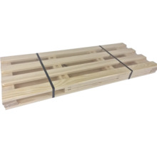 Palette en bois avec bande de cerclage