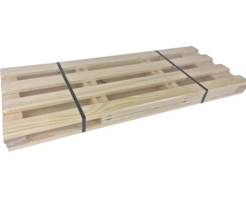 Palette en bois avec bande de cerclage