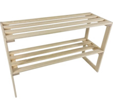 Étagère à chaussures en bois à deux niveaux